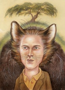 Wes Anderson, 2009 (akryl na płycie ilustracyjnej) autorstwa Anita Kunz