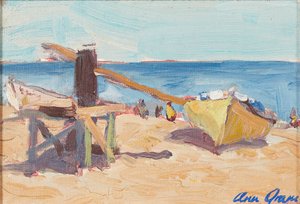 Plaża, La Linea (olej na płótnie)