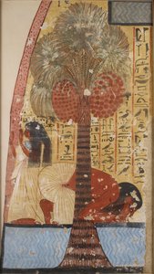 Kopia malowidła ściennego z prywatnego grobowca 218 Amennachte, I, 1, 317-320, Teby, XX w. autorstwa Anna