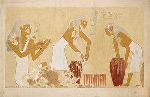 Kopia malowidła ściennego z prywatnego grobowca 60 Antefokera, Teby I, 1, 121-123, XX w. autorstwa Anna