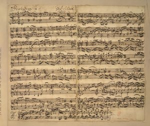 Dodaj MS 35021, f.8r, preludium F-dur, Das Wohltemperierte Clavier, księga 2, Johann Sebastian Bach autorstwa Anna Magdalena Bach
