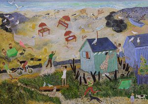 Połów dnia, 2016 (akryl) autorstwa Anna Pugh