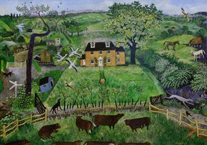 Cedrowa chata, 2016 (akryl) autorstwa Anna Pugh