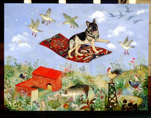 Goniąc chmury, 2010 (akryl) autorstwa Anna Pugh