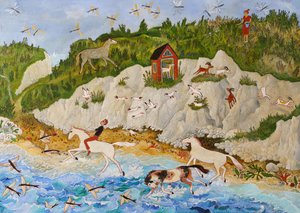 Latająca ryba, 2020 (akryl) autorstwa Anna Pugh