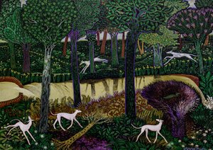 Pussys Primrose, 2017 (akryl) autorstwa Anna Pugh