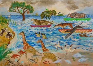 Króliki będą królikami, 2019 (akryl) autorstwa Anna Pugh