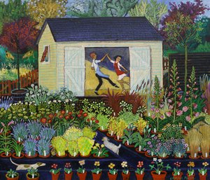 Przerwa na herbatę, 2017 (akryl) autorstwa Anna Pugh