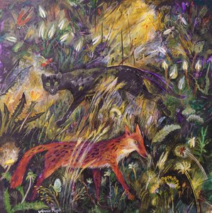 Pantera i lis, 2023 (akryl) autorstwa Anna Pugh