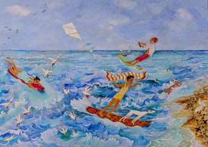Zbyt wysoki Ikar, 2020 (akryl) autorstwa Anna Pugh