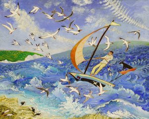 Wallace wypływa w morze, 2017 (akryl)