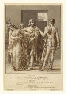 Fedra odrzucająca objęcia Tezeusza autorstwa Anne-Louis Girodet de Roucy-Trioson