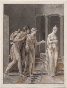 Spotkanie Orestesa i Hermiony autorstwa Anne-Louis Girodet de Roucy-Trioson