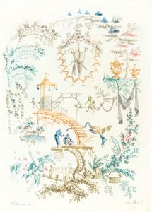 Arabeska z Małpą autorstwa Anne Allen after Jean Baptiste Pillement