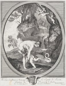 Wenus łapiąca miłość lub Wenus chłostająca miłość, ca. 1741. Twórcy: Caylus, Anne-Claude-Philippe de, Etienne Fessard. autorstwa Anne Claude Philippe de Caylus, Etienne Fessard