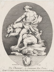 Łowca chwytający niedźwiedzia, 1737 autorstwa Anne Claude Philippe de
