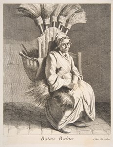 Handlarz miotłami, 1737. autorstwa Anne Claude Philippe de Caylus