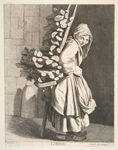 Sprzedawca drewna opałowego w pakietach, 1746. autorstwa Anne Claude Philippe de Caylus