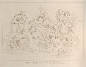 Mojżesz uratowany przez córkę faraona, ok. godz. 1729. autorstwa Anne Claude Philippe de Caylus