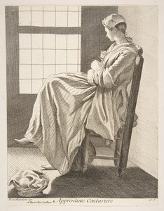 Uczeń szycia, 1737. autorstwa Anne Claude Philippe de Caylus