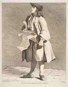Czytanie zwycięzców loterii, 1746. autorstwa Anne Claude Philippe de Caylus