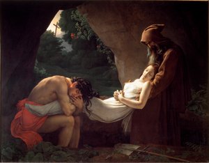 Atala przy grobie lub pogrzebie Atala autorstwa Anne Louis Girodet de Roucy Trioson