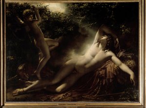 Sen Endymiona lub Endymion, efekt Księżyca. Obraz Anne Louis Girodet autorstwa Roussy Trioson (Roucy Trioson autorstwa Anne Louis Girodet de Roucy Trioson
