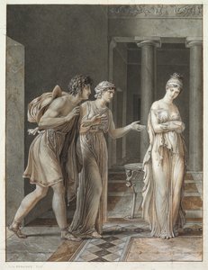 Spotkanie Orestesa i Hermiony, ok. godz. 1800. autorstwa Anne Louis Girodet de Roucy Trioson