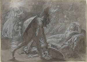 Fingal opłakujący ciało Malwiny, z Berrathonu Osjana autorstwa Anne Louis Girodet de Roussy Trioson
