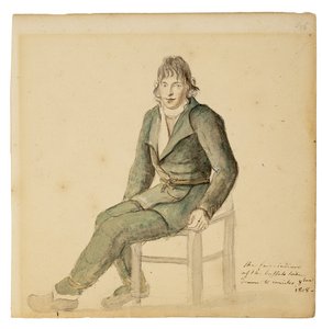Fair American Indian Man of the Buffalo Tribe, Canisteo, Nowy Jork, 1808 (akwarela, grafit i węgiel na papierze)