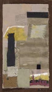Bez tytułu (#20), ok. 1948-54 (kolaż z tkaniny, kolorowego papieru, papieru ściernego, gwaszu i akwareli na tekturze) autorstwa Anne Ryan