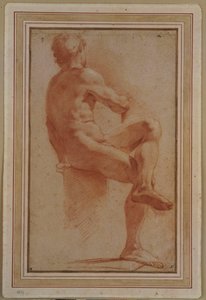 Akt męski siedzący z odwróconymi plecami autorstwa Annibale Carracci