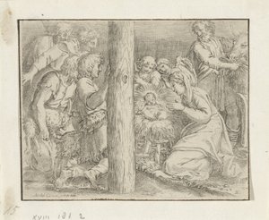 Adoracja pasterzy autorstwa Annibale Carracci