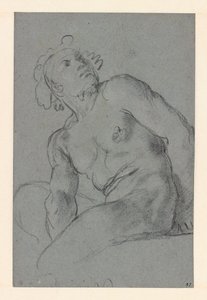Carracci - Akt męski w pozycji siedzącej, I 183 (PK) autorstwa Annibale Carracci