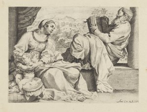 Święta Rodzina z młodym Janem Chrzcicielem autorstwa Annibale Carracci