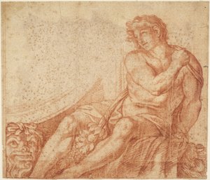 Ignudo aus der Galleria Farnese autorstwa Annibale Carracci