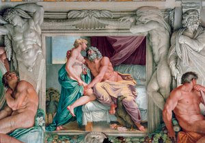 Fresk Jowisza i Juno autorstwa Annibale Carracci (Annibal Carrache) (1560-1609). 1597-1600 Rzym, Pałac Farnese autorstwa Annibale Carracci