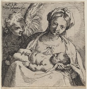 Madonna z Dzieciątkiem z Aniołem autorstwa Annibale Carracci