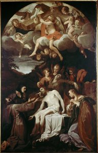 Pieta ze św. Klarą, św. Franciszkiem, św. Marią Magdaleną i św. Janem (olej na płótnie) autorstwa Annibale Carracci