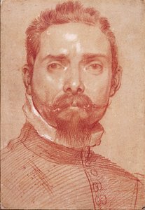 "" Portret lutnisty Giulio Mascheroni "" (Portret lutnisty Giulio Mascheroni) Krew Hannibala Carracciego (Carrache) (1560-1609) ok. 1594 Albertina, Wiedeń autorstwa Annibale Carracci