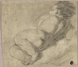Leżące dziecko z tyłu autorstwa Annibale Carracci
