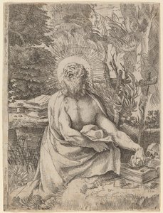 Święty Hieronim na pustkowiu autorstwa Annibale Carracci