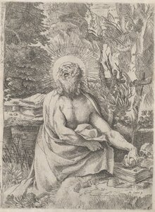 Święty Hieronim na pustkowiu, ca. 1591. autorstwa Annibale Carracci
