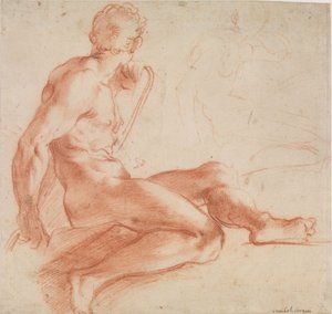 Sitzender männlicher Akt autorstwa Annibale Carracci