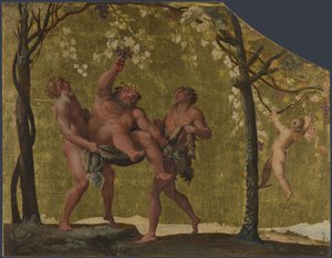 Silenus zbierający winogrona, ok. 1598 autorstwa Annibale Carracci
