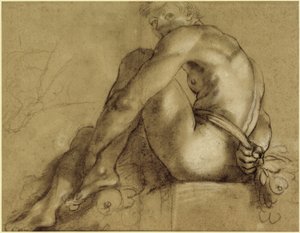 Akt siedzący autorstwa Annibale Carracci