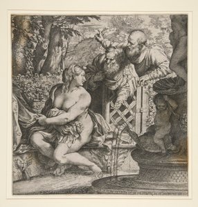 Susannah i starsi autorstwa Annibale Carracci