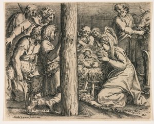 Pokłon pasterzy autorstwa Annibale Carracci