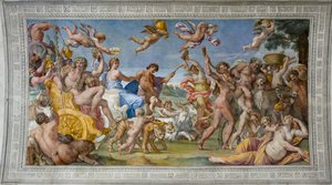 Triumf Bachusa i Ariadny par Carracci, Annibale (1560-1609). Świeże, ok. 1597, Palazzo Farnese, Rzym