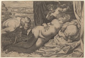 Wenus i Satyr autorstwa Annibale Carracci